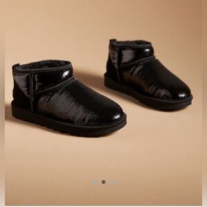 UGG Size 7 Black Classic Ultra Mini Mirror Ball NEW!!